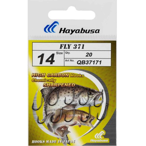 20шт) (Крючки Hayabusa Fly 371 #14 черный никель(20)